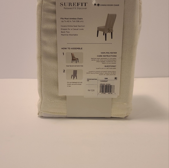 Surefit Other Chair Slipcover Short Dining Farmhouse Basketweave